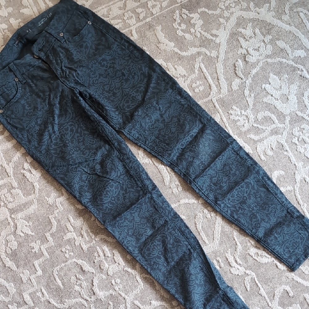 Fidelity Teal Patterned Jeans